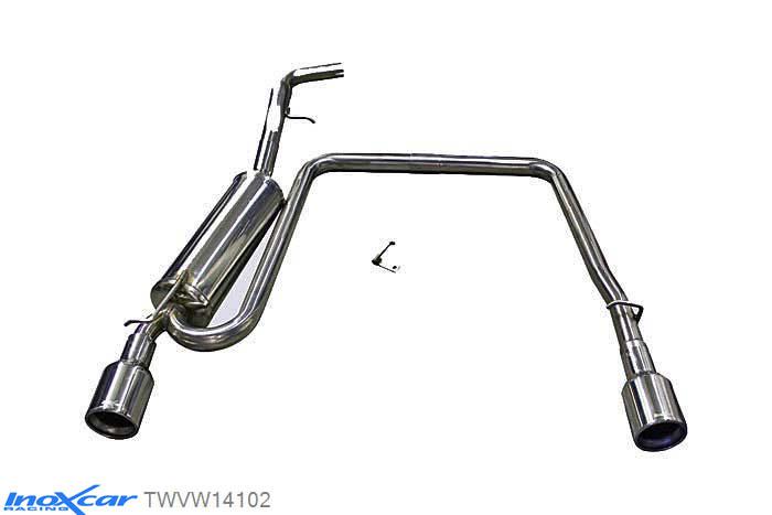 IX TWVW14102, VW Golf IV 1.9 TDI (130PK) 2001-2004 Diameter 55mm, Inoxcar Rear Rear silencerencer left / right 1X102mm Stainless steel, With E.E.C. homologation