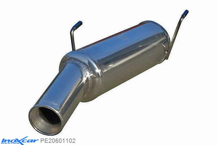 IX PE20601102, Peugeot 206 1.1 (60PK) -2000, Inoxcar Rear silencer 1X102mm Stainless steel, With E.E.C. homologation