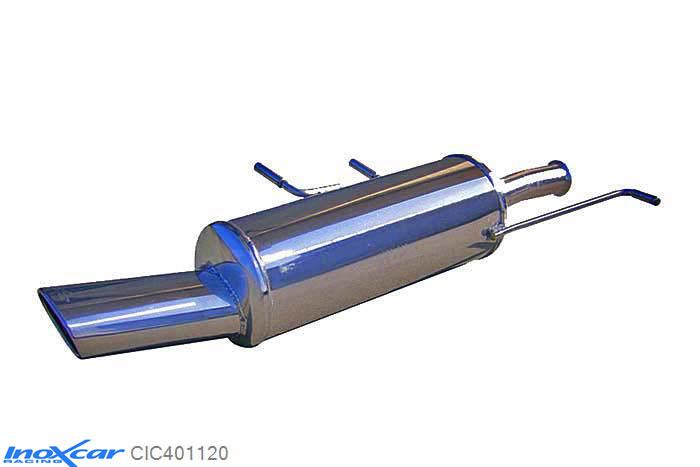 IX CIC401120, Citroen C4 (L) 1.6 16V (110PK) 2005-, Inoxcar Rear silencer 1X120X80mm Stainless steel, With E.E.C. homologation
