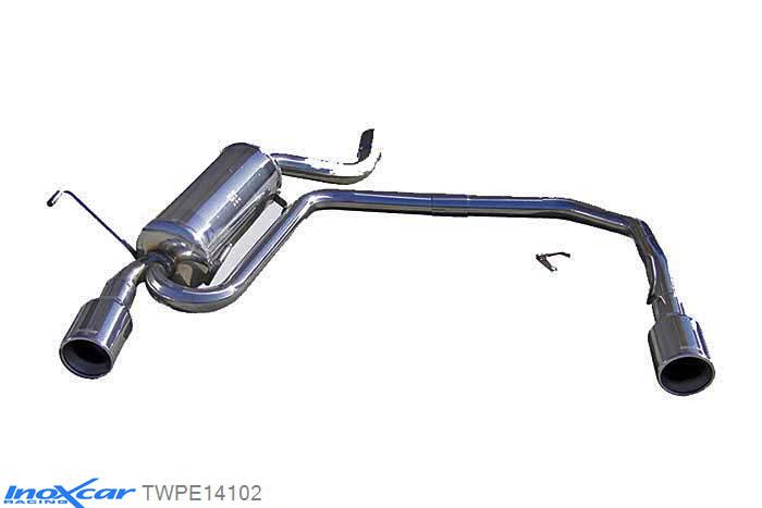 IX TWPE14102, Peugeot 406 2.0 COUPE (135PK) 1997-, Inoxcar Rear Rear silencerencer left / right 1X102mm Stainless steel, With E.E.C. homologation