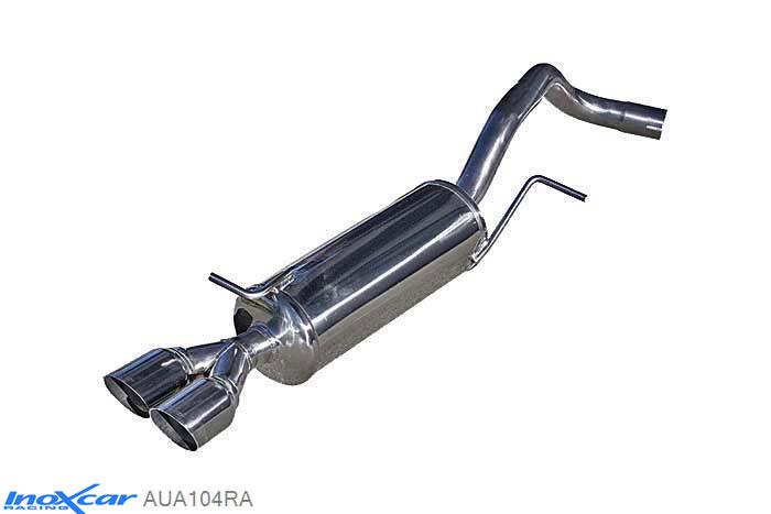 IX AUA104RA, Audi A1 (8X) 1.4 TURBO (122PK) 2011-, Inoxcar Rear silencer 2X80mm RACING Stainless steel, With E.E.C. homologation