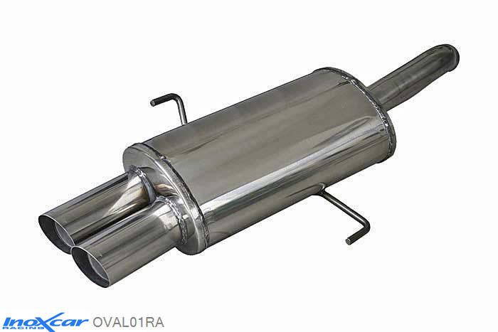 IX OVAL01RA, Alfa Romeo 156 3.2 GTA (250PK) 2002-, Inoxcar Rear silencer 2X80mm RACING Stainless steel, With E.E.C. homologation