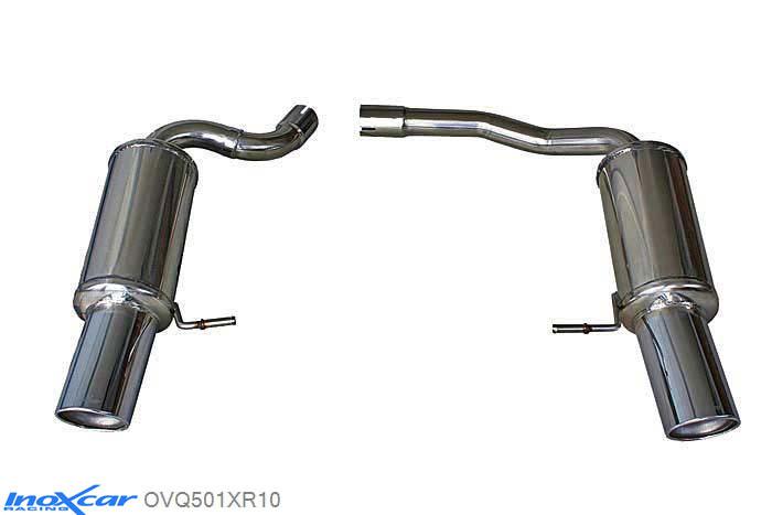 IX OVQ501XR10, Audi Q5 (8R) 2.0 TFSi Quattro (180PK) 2010-, Inoxcar Rear silencer 1X100 X-RACE  Left and Right Stainless steel