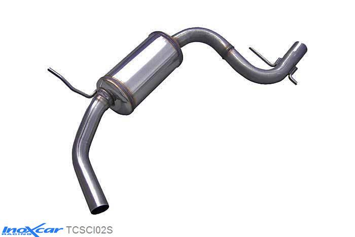 IX TCSCI02S, VW Scirocco III 1.4 TSI (155PK) 2008- Diameter 55mm, Inoxcar Central pipe with silencer Stainless steel, With E.E.C. homologation