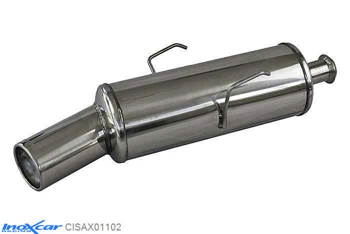 IX CISAX01102, Citroen Saxo 1.6 16V VTS (118PK) 1999-  , Diameter 50mm, Inoxcar Rear silencer 1X102mm Stainless steel, With E.E.C. homologation