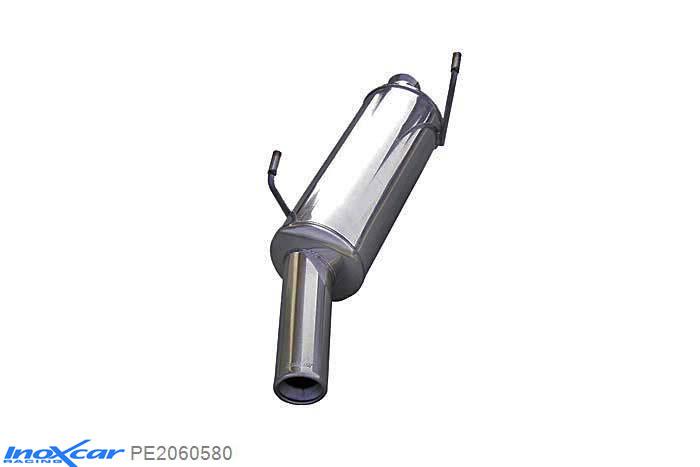 IX PE2060580, Peugeot 206 1.4 (75PK) 2001-2006, Inoxcar Rear silencer 1X80mm Stainless steel, With E.E.C. homologation