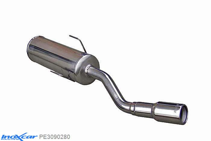 IX PE3090280, Peugeot 309 1.4 (75PK) 1986-, Inoxcar Rear silencer 1X80mm Stainless steel, With E.E.C. homologation