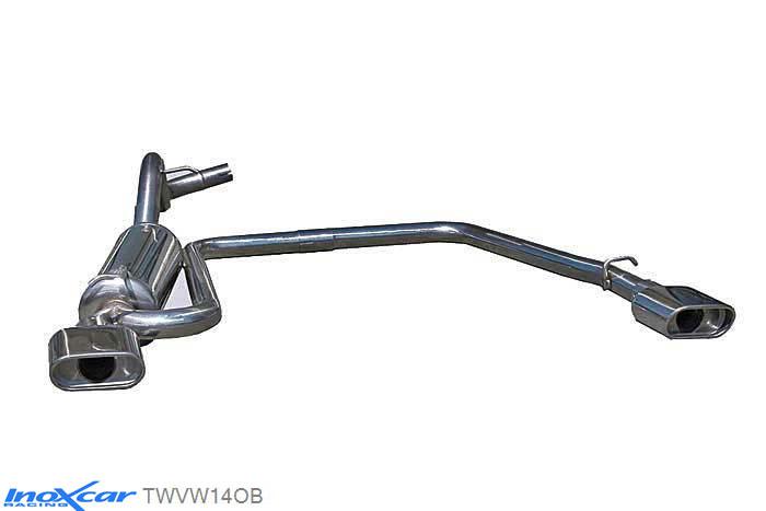 IX TWVW14OB, VW Golf IV 1.9 TDI (130PK) 2001-2004 Diameter 55mm, Inoxcar Rear Rear silencerencer left / right 1XFlat Oval Stainless steel, With E.E.C. homologation