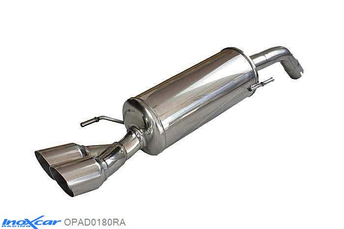 IX OPAD0180RA, Opel Adam 1.4 S TURBO (150PK), 2015-  , diameter 54mm, Inoxcar Rear silencer 2X80mm RACING Stainless steel, With E.E.C. homologation