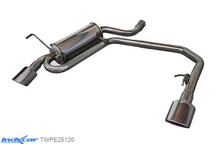 IX TWPE25120, Peugeot 406 3.0 V6 COUPE, Inoxcar Rear Rear silencerencer left / right 1X120X80mm Stainless steel, Without E.E.C. homologation