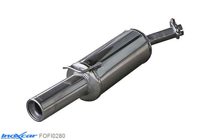 IX FOFI0280, Ford Fiesta III (GFJ) 1.1 (49PK) 1989-1990, Inoxcar Rear silencer 1X80mm Stainless steel, With E.E.C. homologation