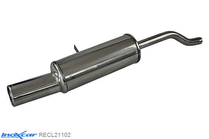 IX RECL21102, Renault Clio III (R) 1.2 16V (75PK) 2005-, Inoxcar Rear silencer 1X102mm Stainless steel, With E.E.C. homologation