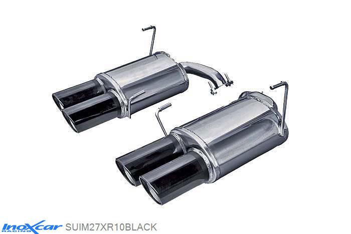 IX SUIM27XR10BLACK, Subaru Impreza (G4) 2.5T WRX STi 10MY (300PK) 2010-2013, Inoxcar Rear silencer 2X100 X-RACE Left and Right BLACK EDITION Stainless steel, With E.E.C. homologation