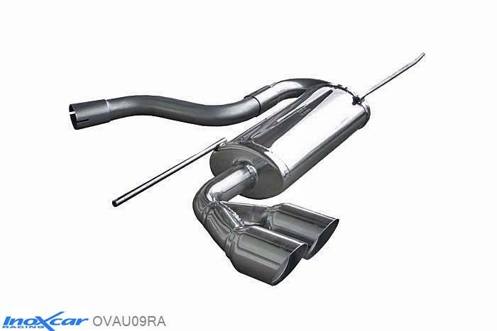 IX OVAU09RA, Audi A3 (8P) 2.0 TDI (140PK) 2003-, Inoxcar Rear silencer 2X80mm RACING Stainless steel, With E.E.C. homologation