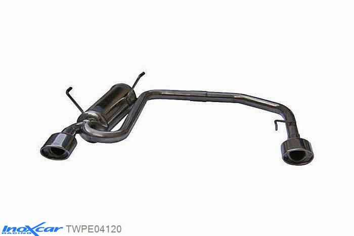 IX TWPE04120, Peugeot 206 1.4 (75PK) 2001-2006, Inoxcar Rear Rear silencerencer left / right 1X120X80mm Stainless steel, With E.E.C. homologation