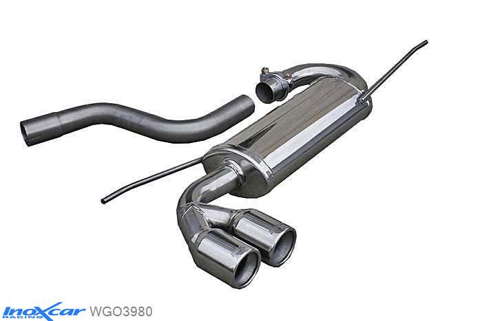 IX WGO3980, VW Golf VI 1.4 TSI (160PK) 2009- Diameter 55mm, Inoxcar Rear silencer 2X80mm Stainless steel, With E.E.C. homologation