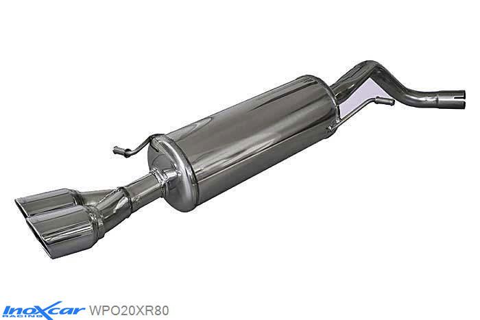 IX WPO20XR80, VW Polo VI (6R) WRC 2.0 TSI (220PK) 2013-  , diameter 63,5mm, Inoxcar Rear silencer 2X80mm X-RACE Stainless steel, Without E.E.C. homologation