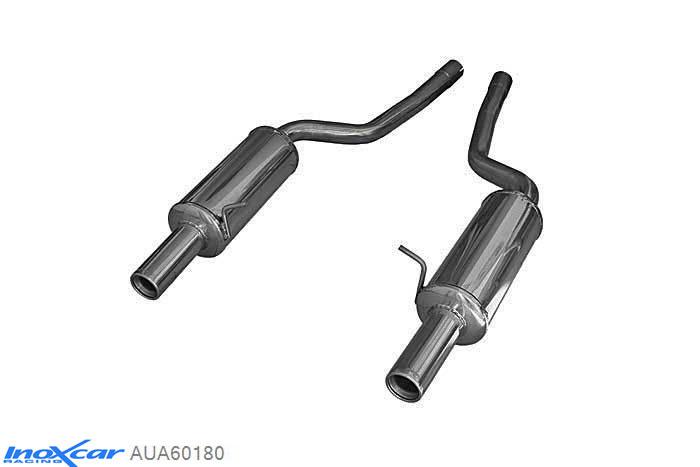 IX AUA60180, Audi A6 (C5) RS6 4.2i V8 (450PK) 2002-2004, Inoxcar Rear silencer 1X80mm Left and Right Stainless steel, Without E.E.C. homologation