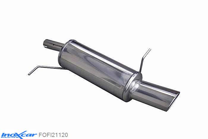 IX FOFI21120, Ford Fiesta VI (JA8) 1.2 16V (60PK-82PK) 2008- Diameter 42mm, Inoxcar Rear silencer 1X120X80mm Stainless steel, With E.E.C. homologation