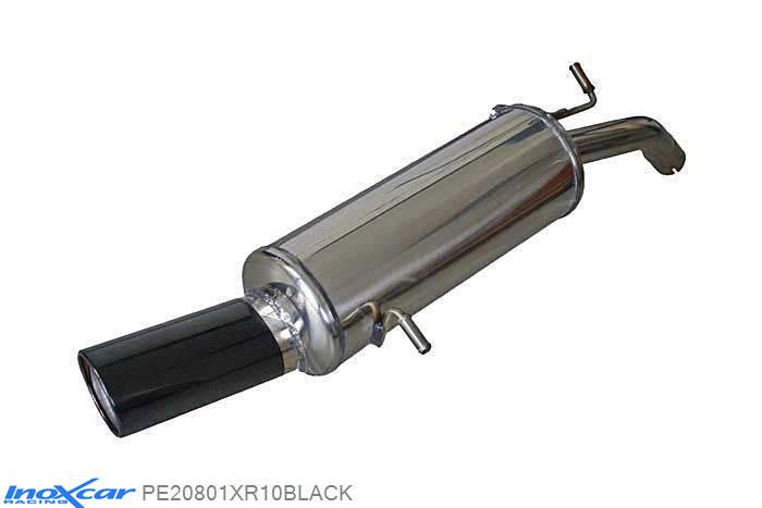 IX PE20801XR10BLACK, Peugeot 208 1.6 16V TURBO GTI (200PK) 2013-, Inoxcar Rear silencer 1X100 X-RACE BLACK EDITION Stainless steel, With E.E.C. homologation