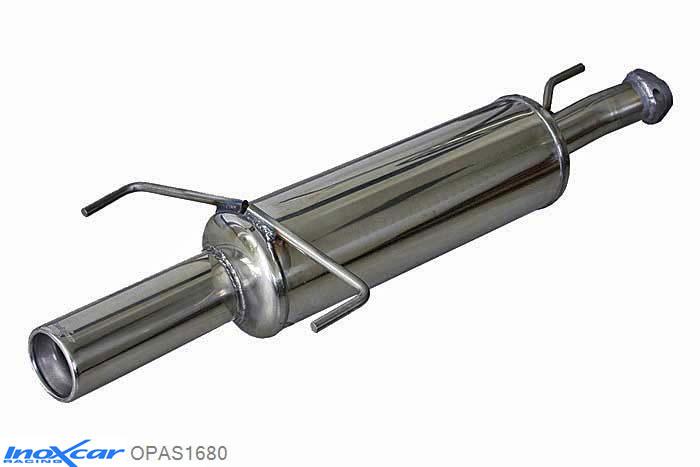 IX OPAS1680, Opel Astra G 1.4 16V (90PK) 1998-2004, Inoxcar Rear silencer 1X80mm Stainless steel, With E.E.C. homologation