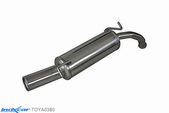 IX TOYA0380, Toyota Yaris Verso (P2) 1.5 TS Turbo (105PK) 2003-2005, Inoxcar Rear silencer 1X80mm Stainless steel, Without E.E.C. homologation
