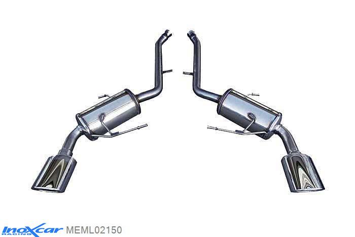 IX MEML02150, Mercedes ML (W164) ML 320 Cdi SPORT (224PK) 2005-, Inoxcar Rear silencer 1X150X105 OBLIQUO Left and Right Stainless steel, Without E.E.C. homologation