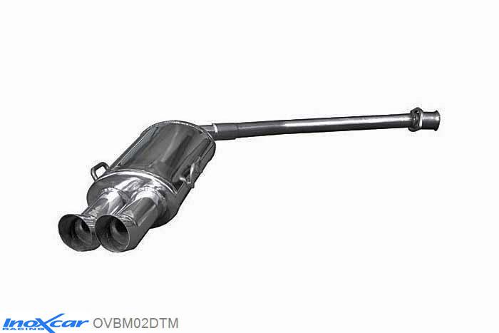 IX OVBM02DTM, BMW 3 serie (E36) 323i 24V (170PK) 1992-, Inoxcar Rear silencer 2XDTM Stainless steel, With E.E.C. homologation