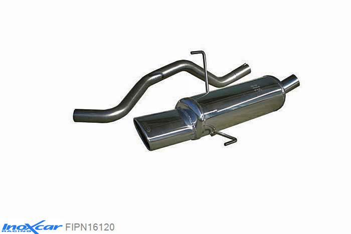 IX FIPN16120, Fiat Punto II (188) 1.9 JTD (85PK) 2003- Diameter 50mm, Inoxcar Rear silencer 1X120X80mm Stainless steel, With E.E.C. homologation