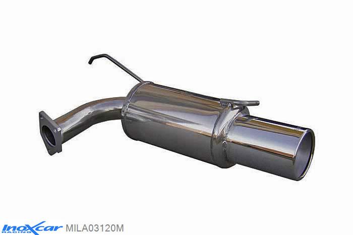 IX MILA03120M, Mitsubishi Lancer EVO VIII (CT0) EVO VIII (265PK) 2004-2005 , Diameter 63mm, Inoxcar Rear silencer 1X120 MEGA Stainless steel, With E.E.C. homologation