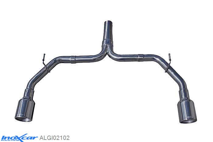 IX ALGI02102, Alfa Romeo Giulietta (940) 1750 Tbi (235PK) 2010-  Diameter 60mm, Quadrifoglio Verde, Inoxcar NO Rear silencer 1X102mm Left and Right Stainless steel, Without E.E.C. homologation