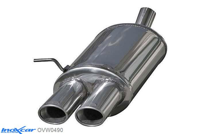 IX OVW0490, VW Golf IV 1.9 TDI (130PK) 2001-2004 Diameter 55mm, Inoxcar Rear silencer 2X90X70mm Stainless steel, With E.E.C. homologation