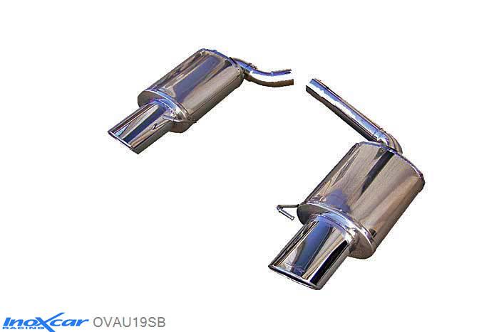 IX OVAU19SB, Audi A5 (B8) S5 4.2 V8 Coupe (354PK) 2008-  Diameter 60mm, Inoxcar Rear silencer 1X150X105 OBLIQUO Left and Right Stainless steel, Without E.E.C. homologation