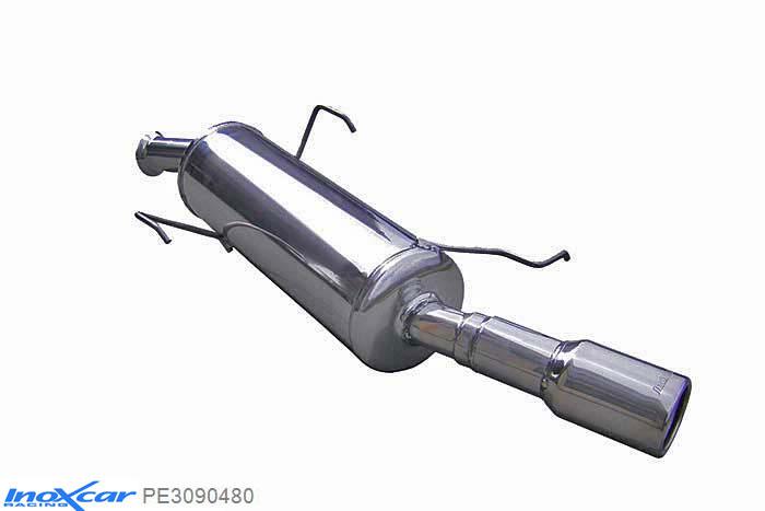 IX PE3090480, Peugeot 309 1.9 GTI 8V (128PK) 1986-1992, Inoxcar Rear silencer 1X80mm Stainless steel, With E.E.C. homologation