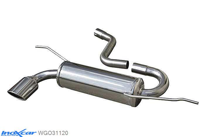 IX WGO31120, VW Golf V 2.0 TDI (140PK) 2004- Diameter 55mm, Inoxcar Rear silencer 1X120X80mm Stainless steel, With E.E.C. homologation