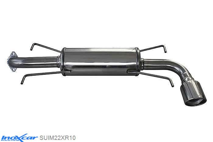 IX SUIM22XR10, Subaru Impreza (G3) 2.5 WRX (230PK) 2008-, Inoxcar Rear silencer 1X100 X-RACE Stainless steel, With E.E.C. homologation