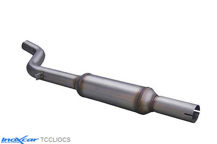 IX TCCLIOCS, Renault Clio III (R) RS 2.0 16V (197PK) / RS GORDINI 2006-2009, Inoxcar Central pipe with silencer Stainless steel, With E.E.C. homologation