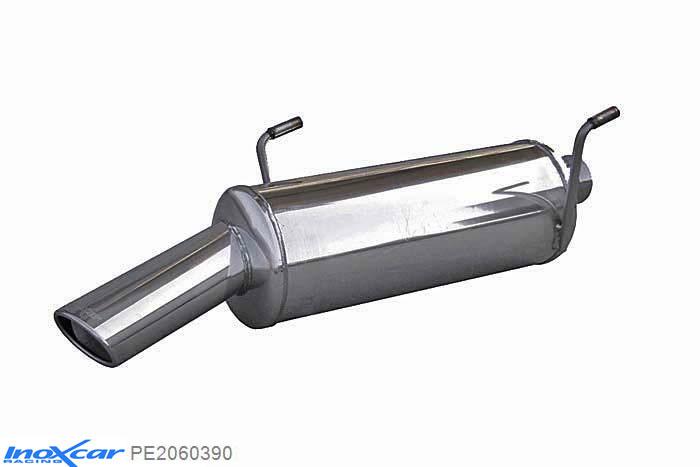 IX PE2060390, Peugeot 206 1.6 (88PK) -2000, Inoxcar Rear silencer 1X90X70mm Stainless steel, With E.E.C. homologation