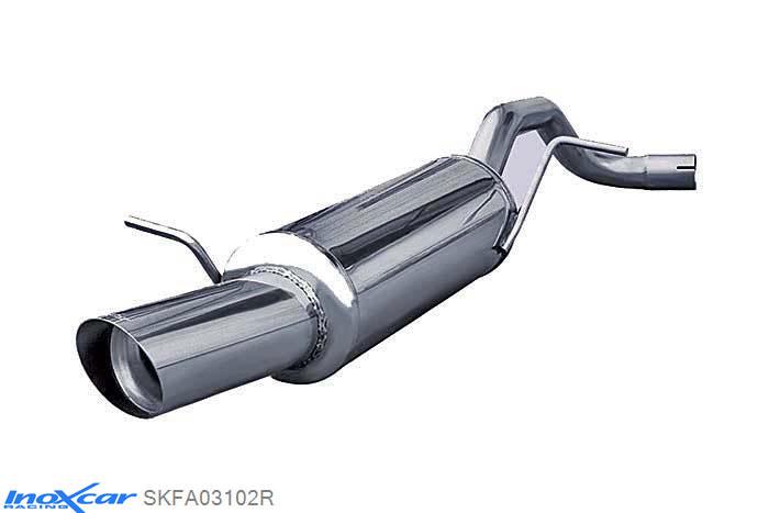IX SKFA03102R, Skoda Fabia II (5J) 1.4 Tsi RS DGS (180PK) 2012-, Inoxcar Rear silencer 1X102mm RACING Stainless steel, With E.E.C. homologation