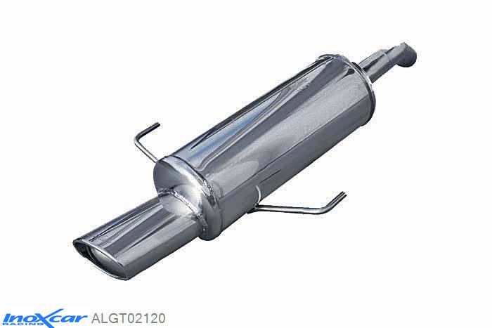 IX ALGT02120, Alfa Romeo GT (937) 2.0 JTS (165PK) 2004-, Inoxcar Rear silencer 1X120X80mm Stainless steel, With E.E.C. homologation
