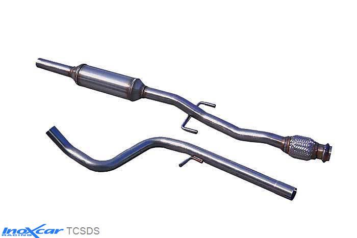 IX TCSDS, Citroen DS3 1.6i 16V TURBO (155PK) 2010-  , Diameter 50mm, Inoxcar Central pipe with silencer (FLEX) Stainless steel, With E.E.C. homologation