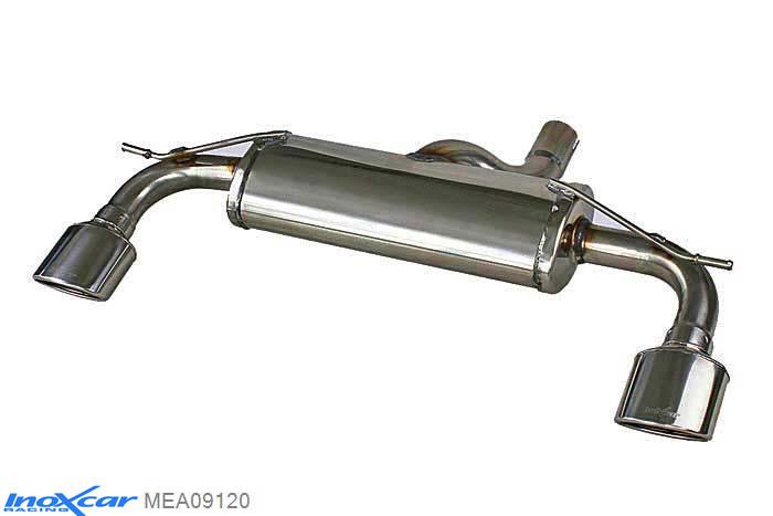 IX MEA09120, Mercedes A-Class (W176) 250 1.6 TURBO (90PK), Inoxcar Rear silencer 1X120X80mm Left and Right Stainless steel, With E.E.C. homologation