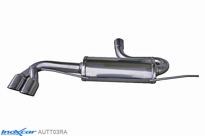 IX AUTT03RA, Audi TT (8J) 2.0 TFSI (200PK) 2006-, Inoxcar Rear silencer 2X80mm RACING Stainless steel, With E.E.C. homologation