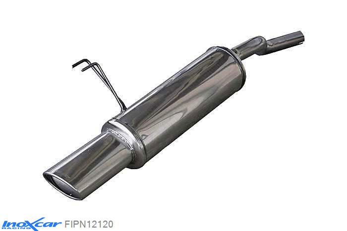 IX FIPN12120, Fiat Punto II (188) 1.2 (60PK) 2003-, Inoxcar Rear silencer 1X120X80mm Stainless steel, With E.E.C. homologation