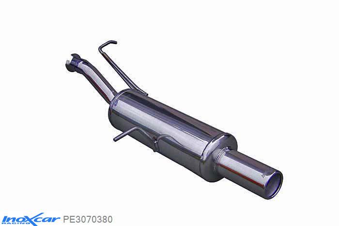 IX PE3070380, Peugeot 307 2.0 16V (138PK) 2001-, Inoxcar Rear silencer 1X80mm Stainless steel, With E.E.C. homologation