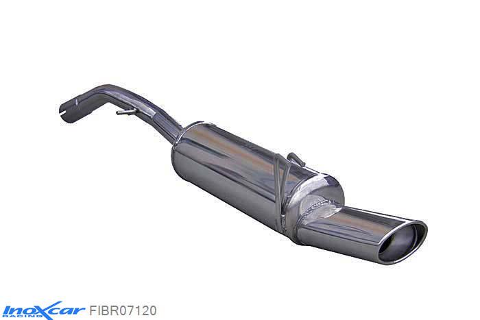 IX FIBR07120, Fiat Bravo II (198) 1.9 MJET 8V (120PK) 2007- Diameter 54mm, Inoxcar Rear silencer 1X120X80mm Stainless steel, With E.E.C. homologation
