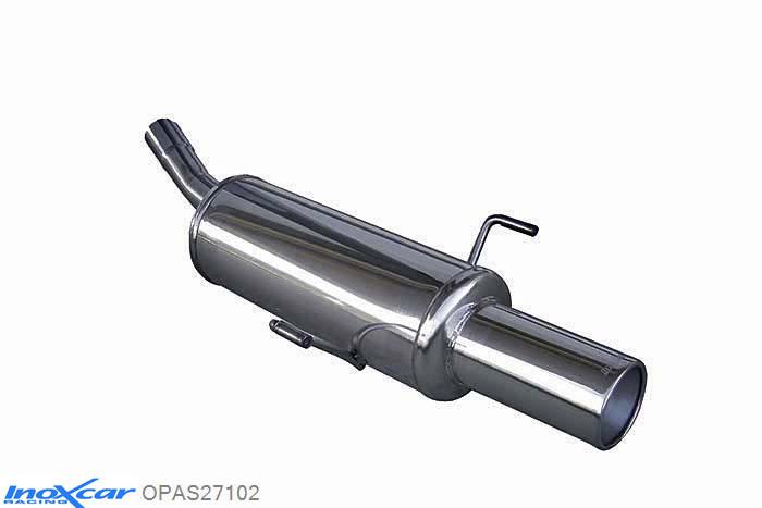 IX OPAS27102, Opel Astra H 1.6 16V (115PK) 2005-, Inoxcar Rear silencer 1X102mm Stainless steel, With E.E.C. homologation