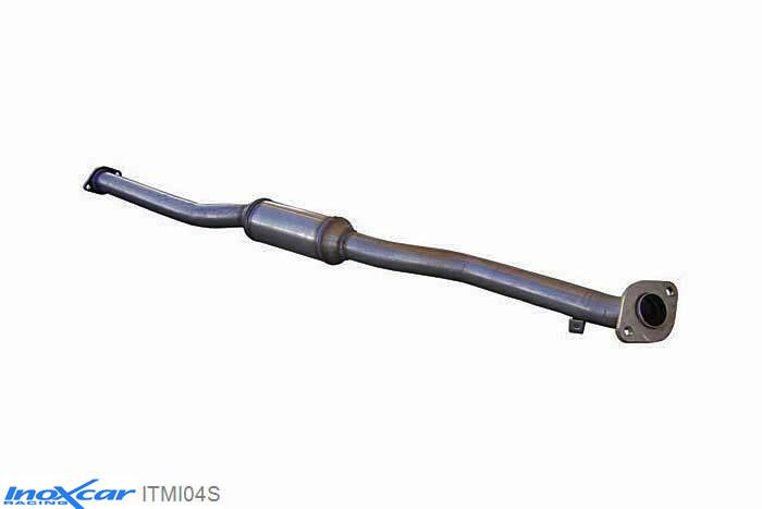 IX ITMI04S, Mitsubishi Lancer EVO X EVO X 2.0 TURBO (295PK) 2009-, Inoxcar Central pipe with silencer Stainless steel, With E.E.C. homologation