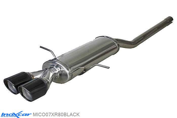 IX MICO07XR80BLACK, Mini Mini (R56) 1.6 S (175PK) 2007-  , (Type R56), Inoxcar Rear silencer CEN 2X80mm X-RACE BLACK EDITION Stainless steel, With E.E.C. homologation
