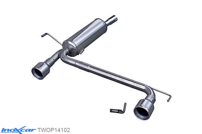 IX TWOP14102, Opel Astra H 1.9 CDTi (150PK) 2005-, Inoxcar Rear Rear silencerencer left / right 1X102mm Stainless steel, With E.E.C. homologation